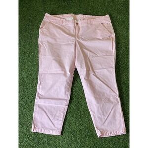Old Navy The Boyfriend‎ Pants Womens 16 REG Pink Stretch Slash Pockets Zip Fly